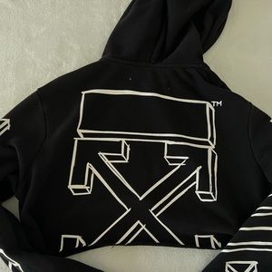 Off White cropped black hoodie